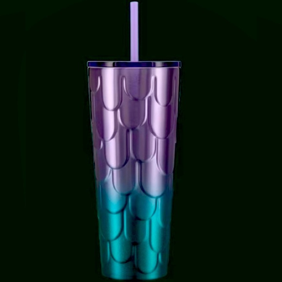 Starbucks Mermaid Scales Stainless Tumbler Ombre Steel Glitter Cup 24oz NWT 2023 - Picture 9 of 13